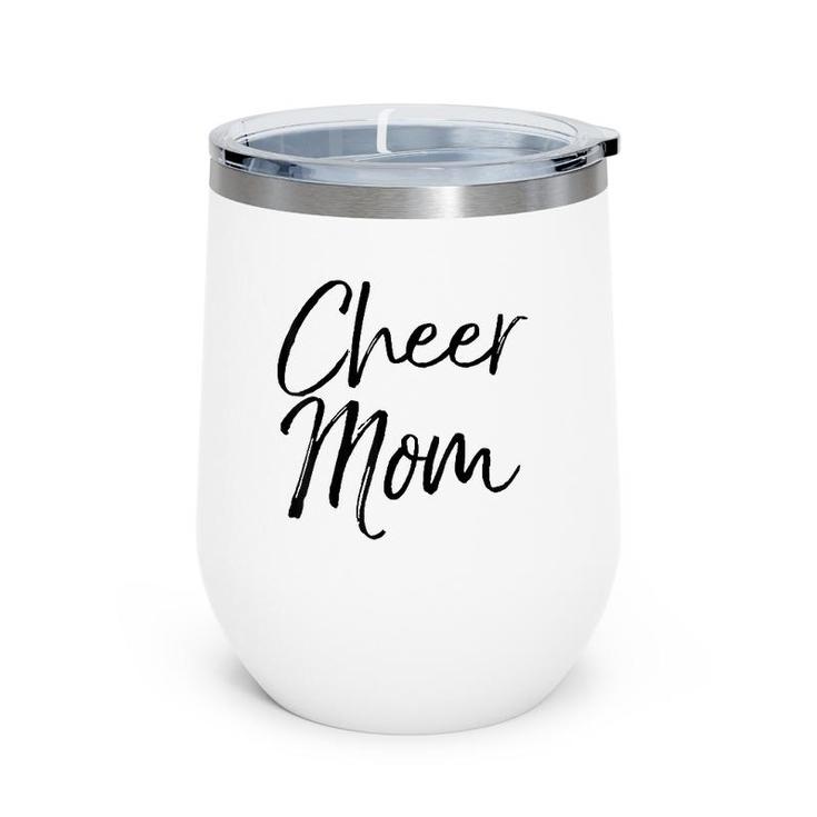 Cute Cheerleader Mother Apparel Gift For Women Cheer Mom Wine Tumbler