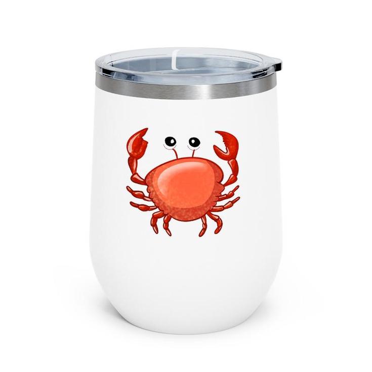 Cute Crab For Kids Ocean Animal Sea Creature Funny Crabs Wine Tumbler