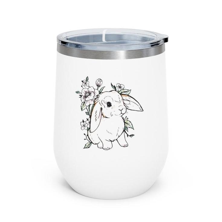 Cute Flower Rabbit - Bunny Lover Wine Tumbler