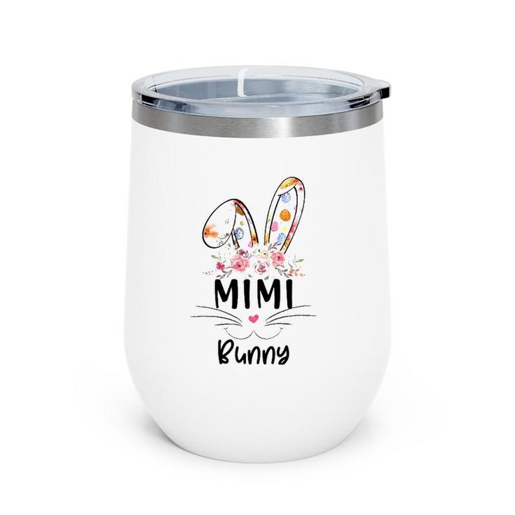 Cute Mimi Bunny Easter Family Matching Outfit Wine Tumbler