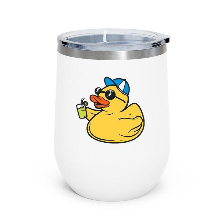 Cute Rubber Ducky Sunglasses Summer Party Duck Toy Kids Wine Tumbler