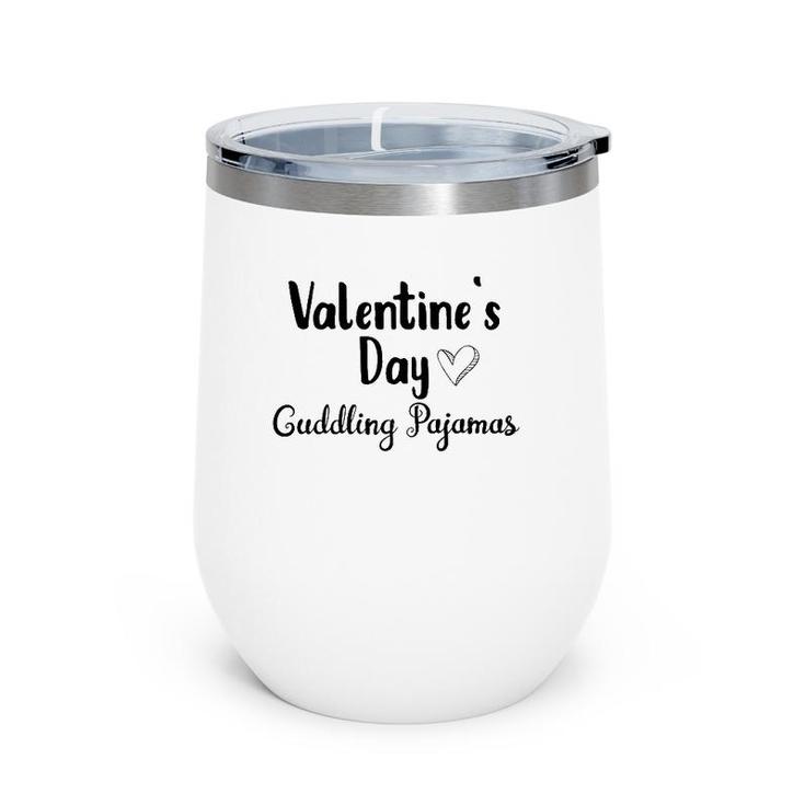 Cute Valentine's Day Cuddling Pajamas For Relaxing In The Pjs Wine Tumbler