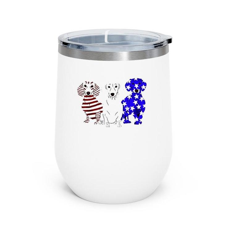 Dachshund American Flag 4Th Of July Wine Tumbler