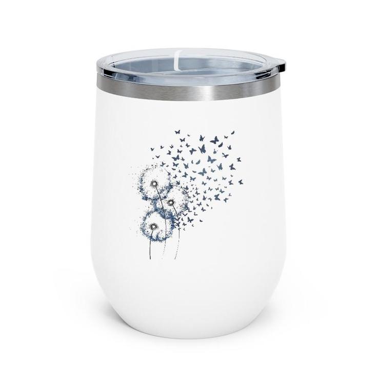 Dandelion With Butterfly Lover Gift Wine Tumbler