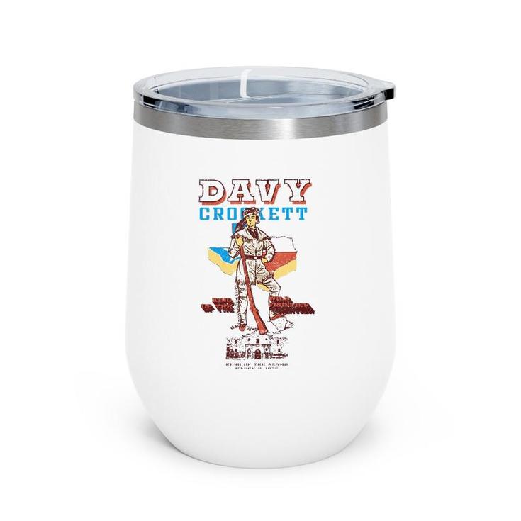 Davy Crockett Texas Alamo Cowboy Vintage Souvenir Wine Tumbler