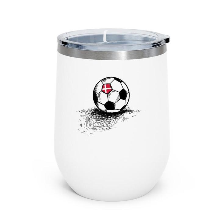 Denmark Soccer Ball Flag Jersey - Danish Football Gift Wine Tumbler