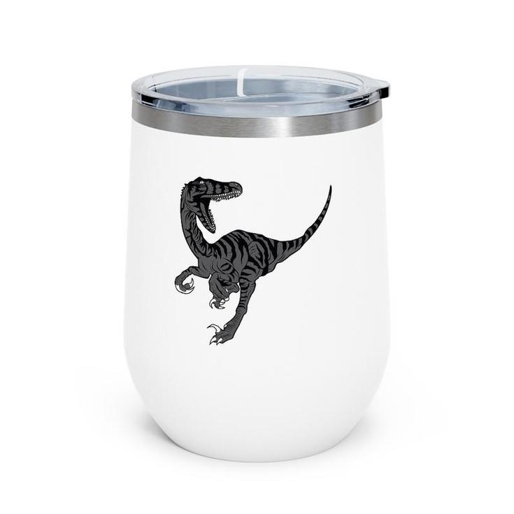Dinosaur Lover Gift - Velociraptor Lovers Gift Wine Tumbler