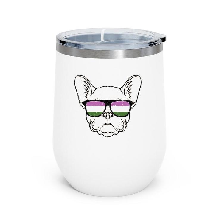 Dog Sunglasses Gender-Queer Pride Puppy Lover Lgbt-Q Ally Wine Tumbler