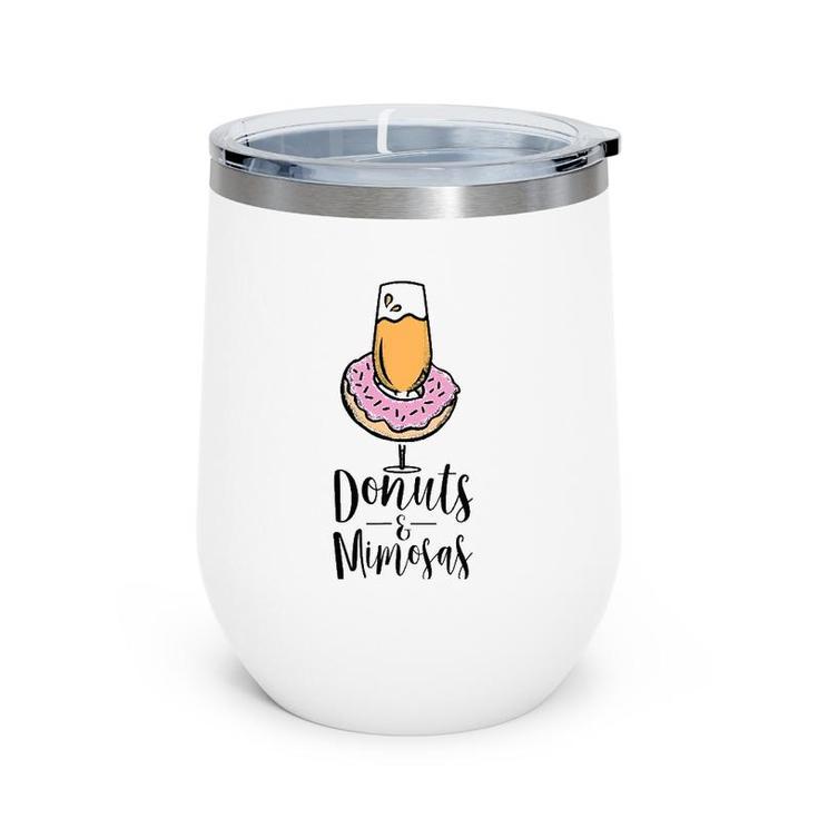 Donuts & Mimosas Brunch Tee  For Men Women Mothers Cute Wine Tumbler