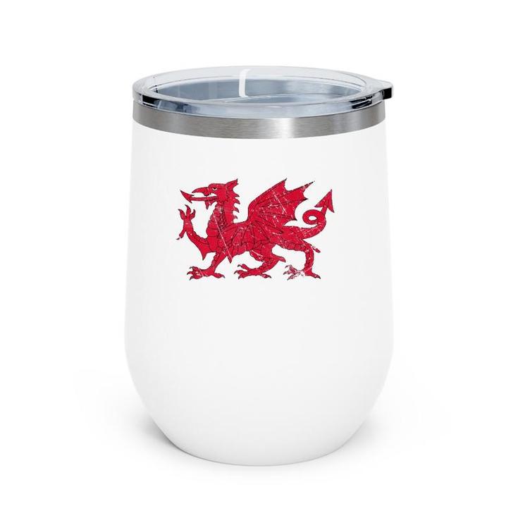 Dragon Of Wales Flag Welsh Cymru Flags Medieval Welsh Rugby Tank Top Wine Tumbler