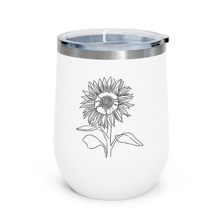 Drawing Of Flower Artist Tee Womans Top Nature Wine Tumbler