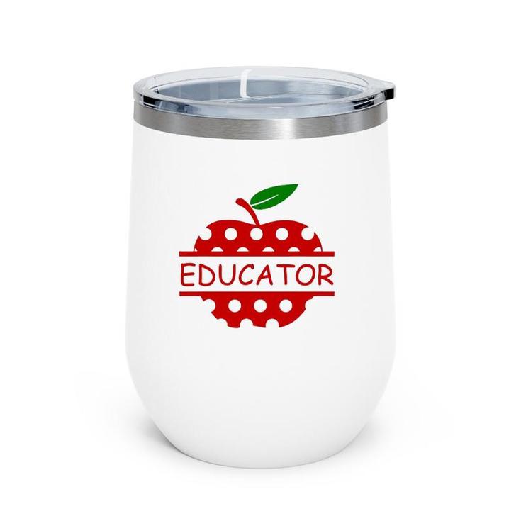 Educator Red Apple Teacher Gift Wine Tumbler