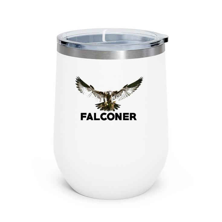 Falconer Falcon Hobby Bird  Wine Tumbler
