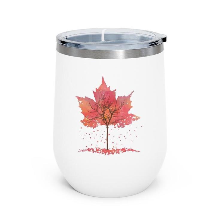 Fall Leaves Graphic Tee- Popular Fall Wine Tumbler