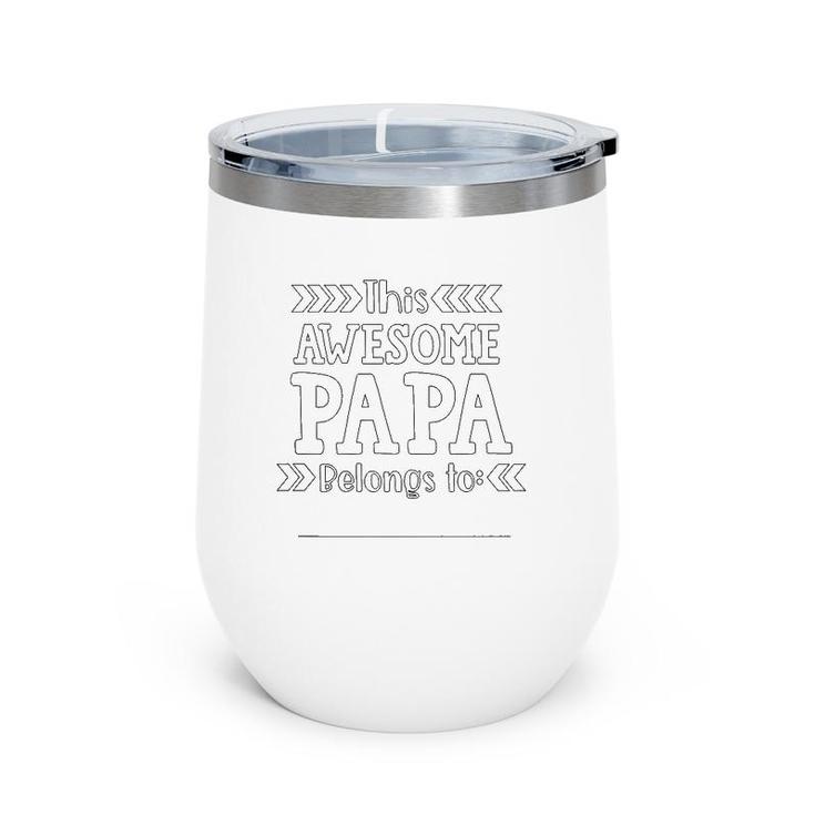 Father's Day Coloring Craft Gift For Papa From Grandkids Premium Wine Tumbler