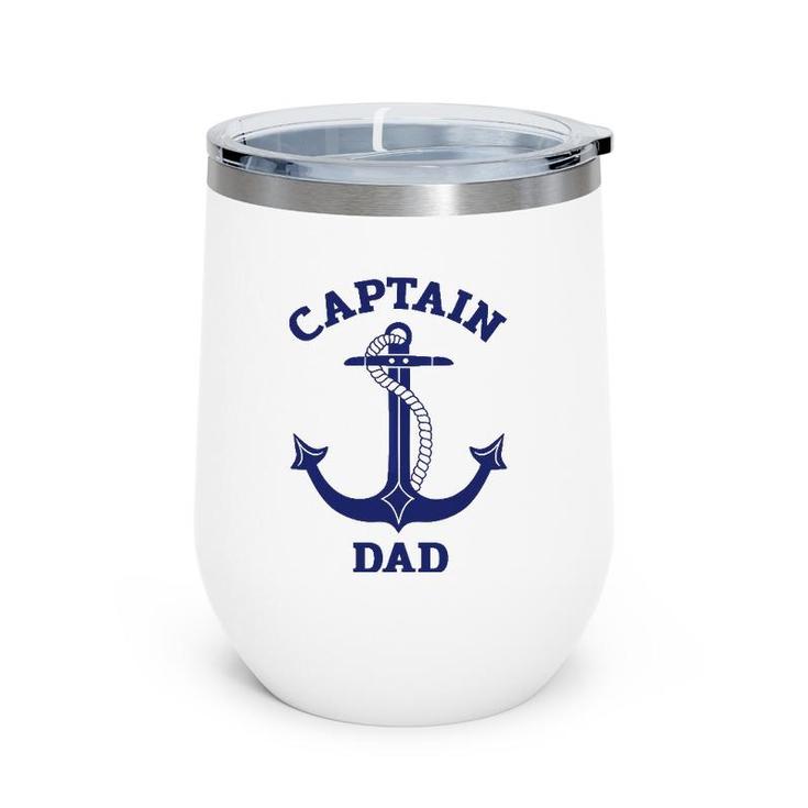 Father's Day Nautical Anchor Captain Dad Wine Tumbler