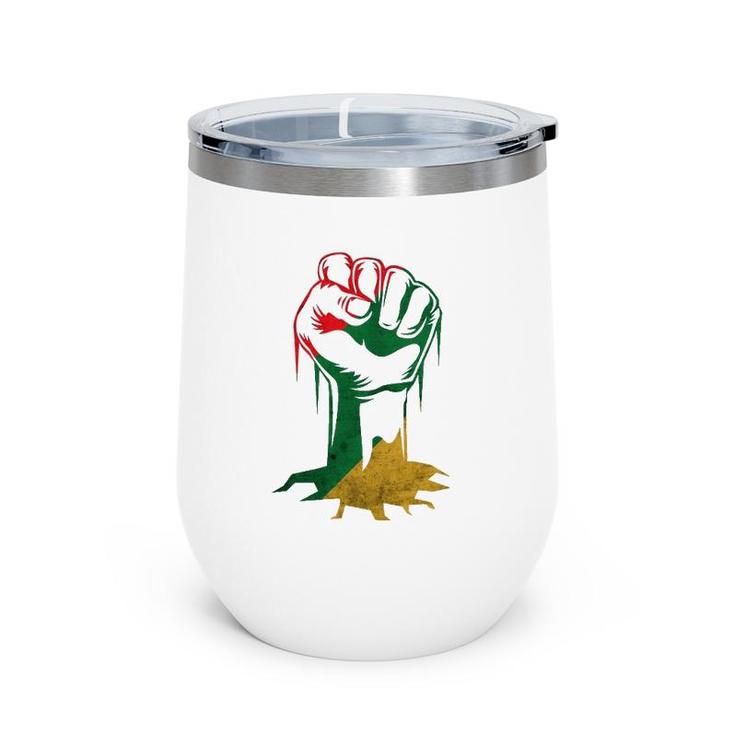 Fist Power For Black History Month Or Juneteenth Wine Tumbler