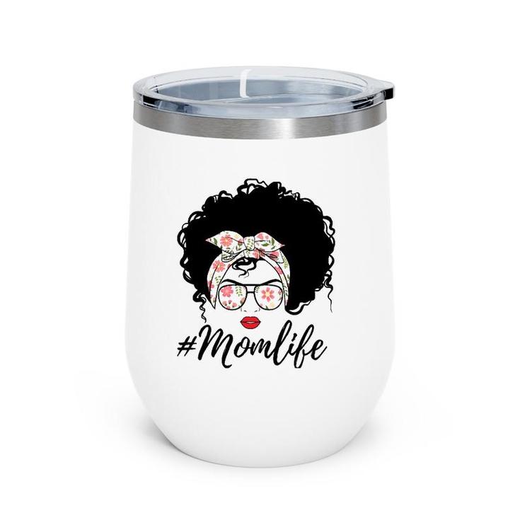Floral Flower Mom Afro Hair Mother's Day 2021 Ver2 Wine Tumbler