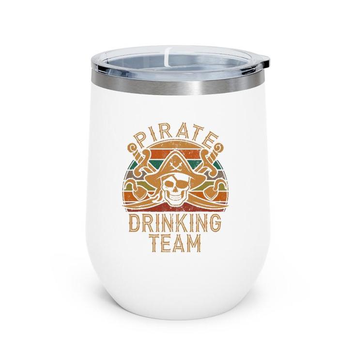 Fun Pirate Drinking Team Jolly Roger Dad Halloween Wine Tumbler