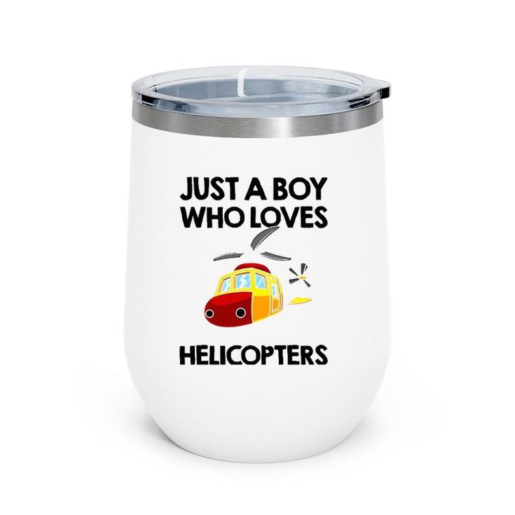 Funny Helicopter Gift Boys Toddler Kids Men Pilot Aviator Wine Tumbler