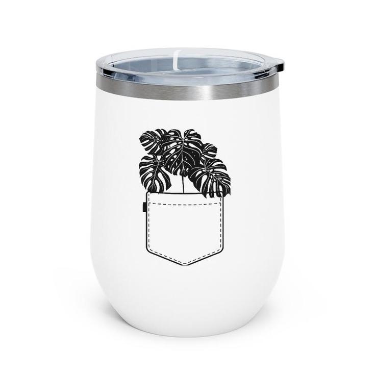Funny Plant Gifts For Women Monstera Pocket Plant Mama Wine Tumbler