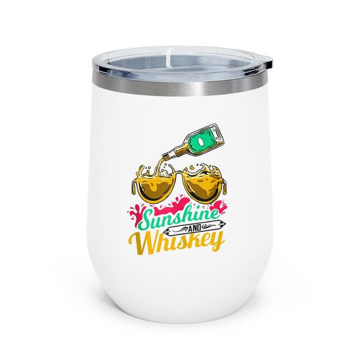 Funny Summer Vacation Gift Sunshine And Whiskey Wine Tumbler
