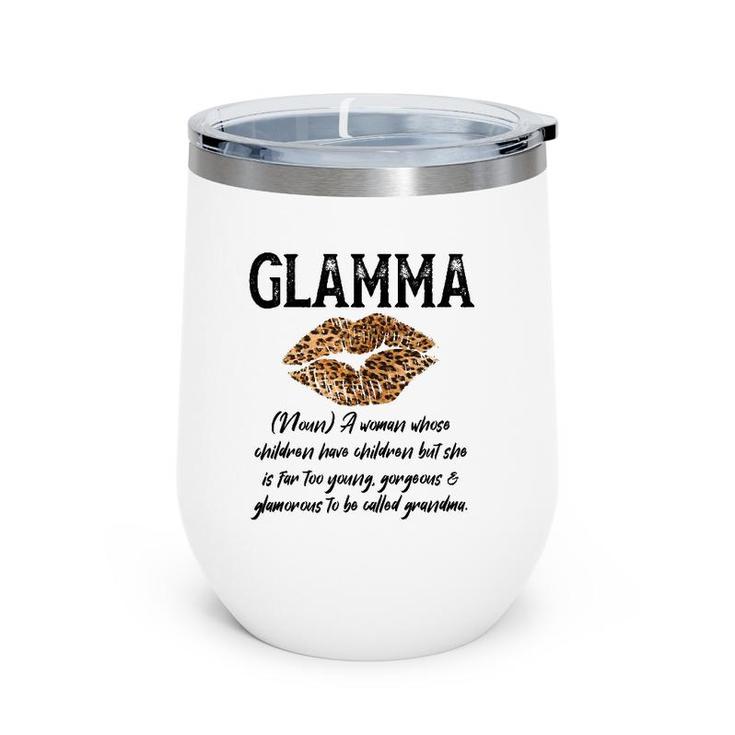 Glamma Leopard Lips Kiss- Glam-Ma Description- Mother's Day Wine Tumbler