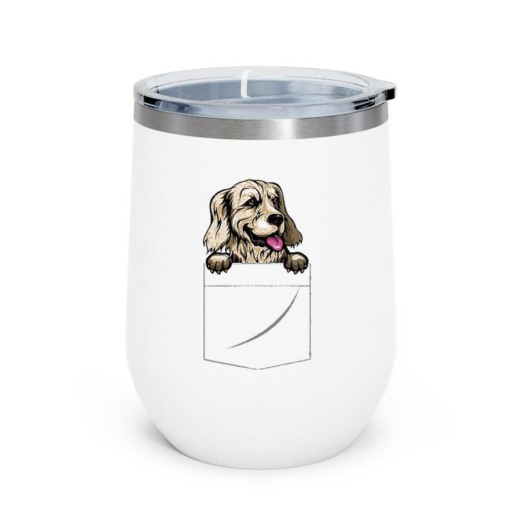 Golden Retriever In A Pocket Wine Tumbler