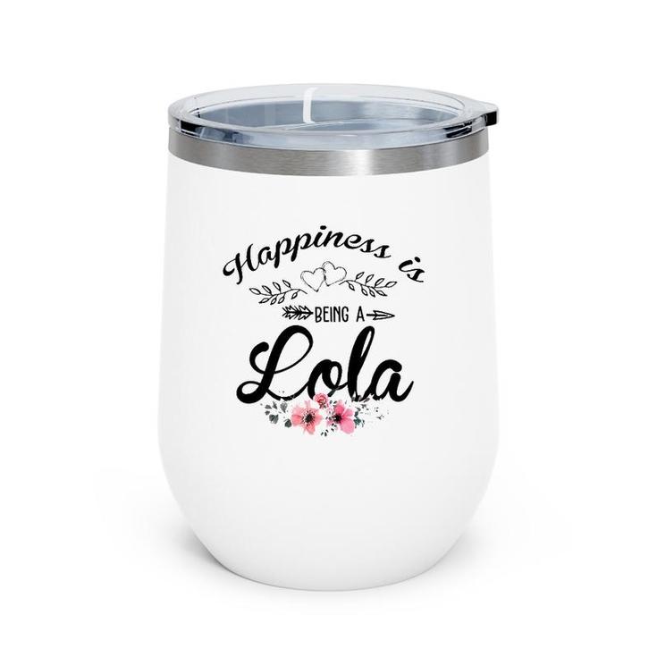 Happiness Is Being A Lola Est Nonna Mother's Day Wine Tumbler