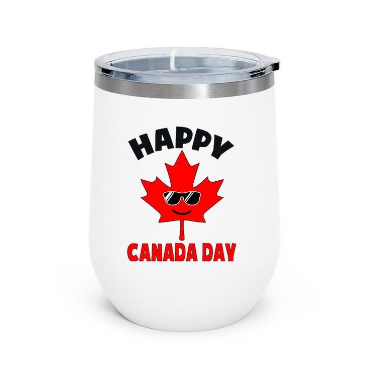 Happy Canada Day Funny Maple Leaf Canada Day Kids Toddler Wine Tumbler