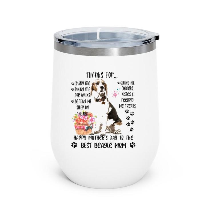 Happy Mother's Day 2021 Beagle Mom Dog Lover Wine Tumbler