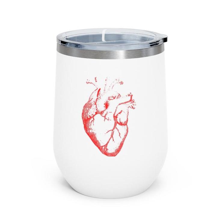 Hearts Design Anatomical Heart Fine Arts Graphical Novelty Wine Tumbler