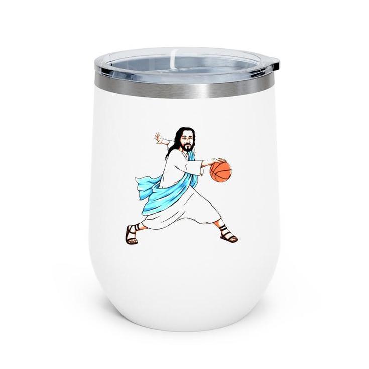 Jesus Play Basketball Funny Christian  Wine Tumbler