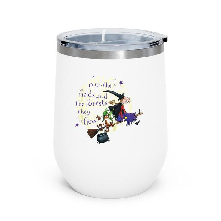 Kids Room On The Broom Over The Fields Wine Tumbler