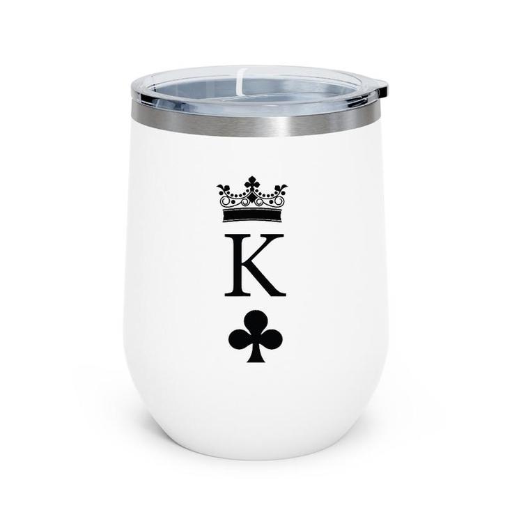 King Of Clubs  For Valentine Matching Couple Wine Tumbler