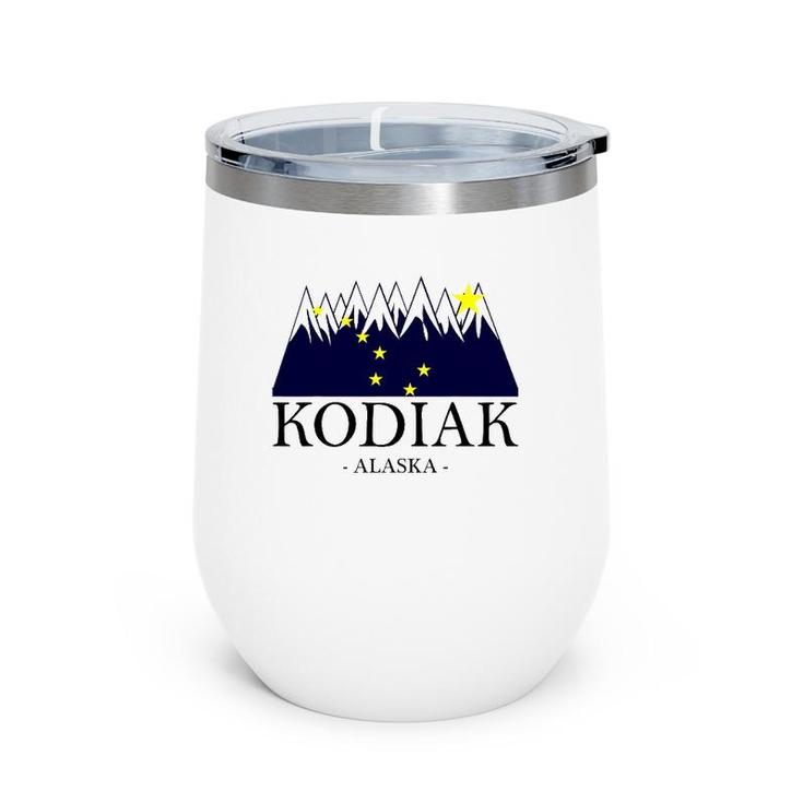 Kodiak Alaska Awesome Mountain Tee Gift Wine Tumbler