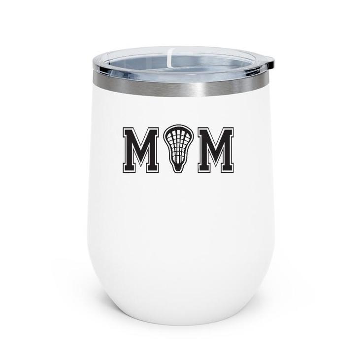 Lacrossefor Mom With Lax Stick Head Gift Wine Tumbler