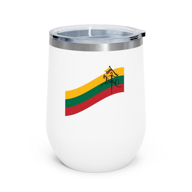 Lithuanian Banner Vytis - Lithuania Strong Wine Tumbler