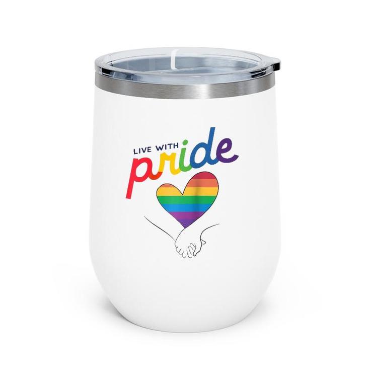 Live With Pride Love Rainbow Lgtbq Raglan Baseball Tee Wine Tumbler
