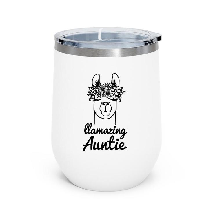 Llama Auntie And Llamazing Bestie Aunt Niece Matching Outfit Wine Tumbler
