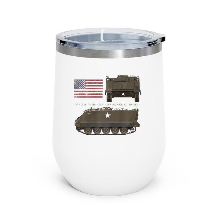 M113 Armored Personnel Carrier Patriotic Army American Flag  Wine Tumbler