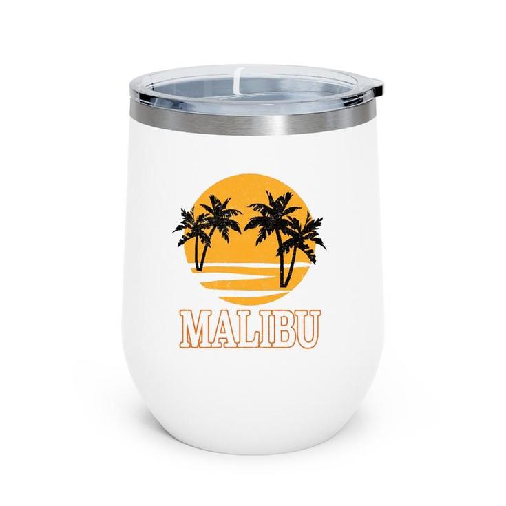 Malibu Retro 70'S Vintage Beach Vacation Gift Wine Tumbler