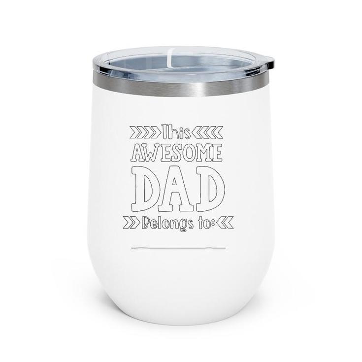 Mens Father's Day Coloring Craft Gift For Dad From Kids Awesome Wine Tumbler