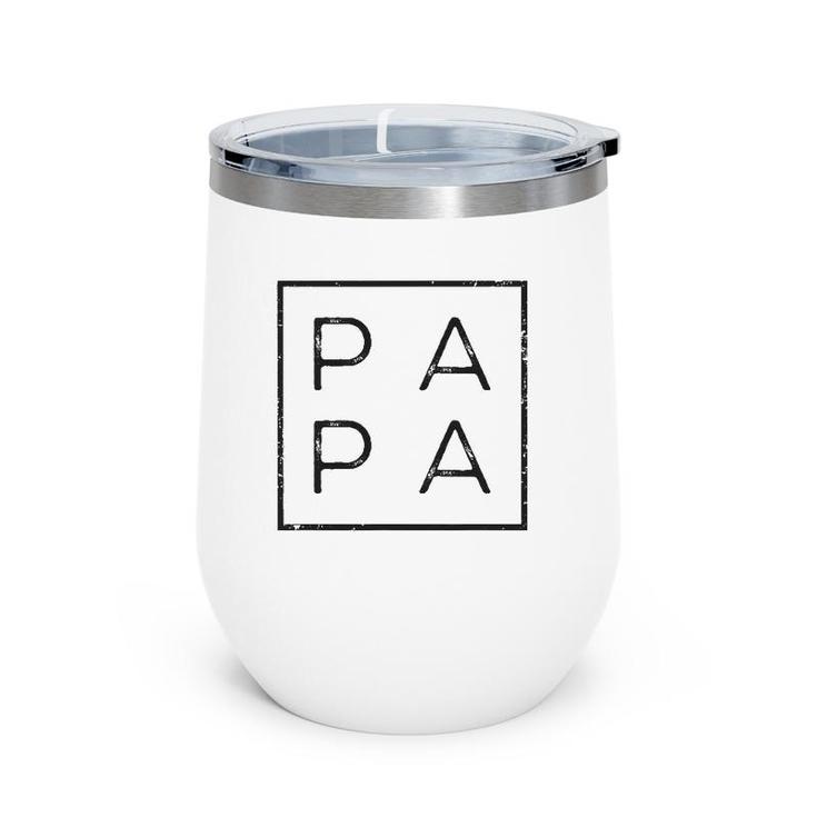 Mens Papa Funny Fathers Day Present For Dad Papa Grandpa Dada Wine Tumbler