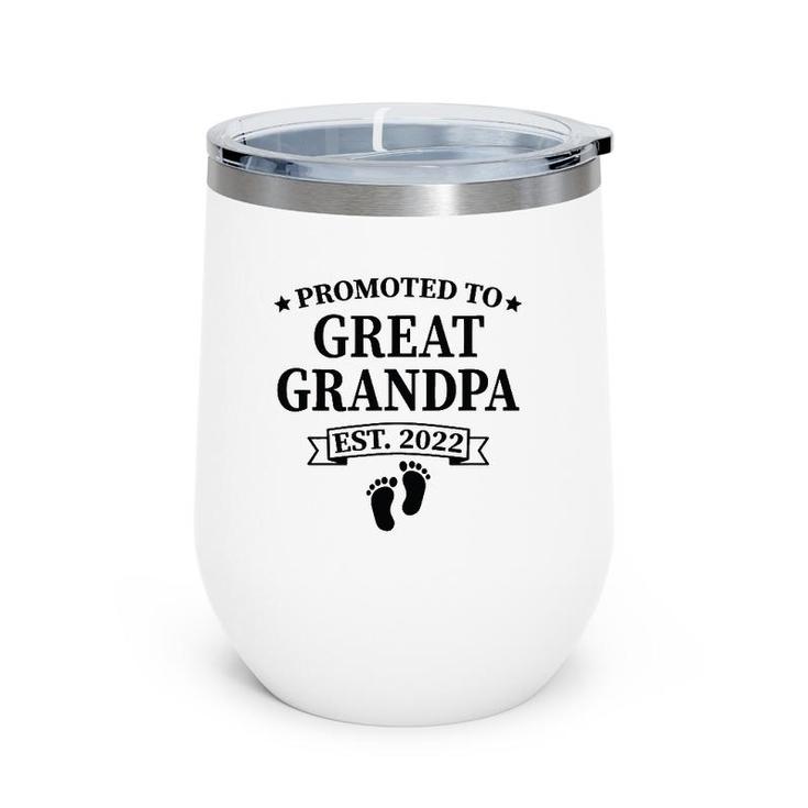 Mens Promoted To Great Grandpa Est 2022, Baby Announcement Gift Wine Tumbler