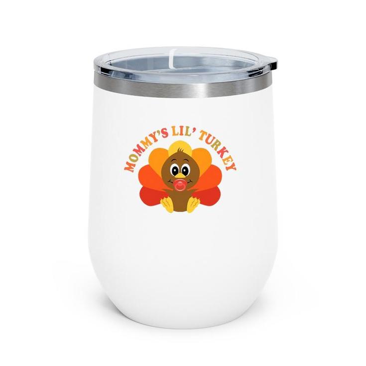 Mommy's Little Turkey Mom To Be Thanksgiving Wine Tumbler