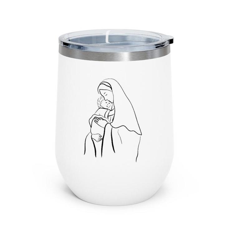 Mother Of God Mary Wine Tumbler