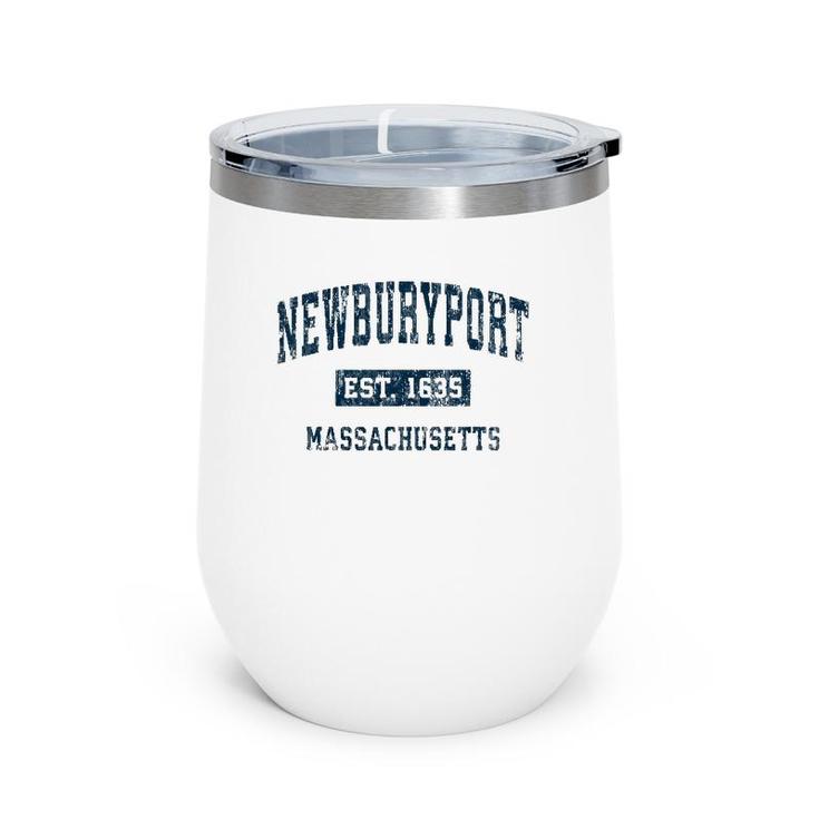 Newburyport Massachusetts Ma Vintage Sports Design Navy Wine Tumbler