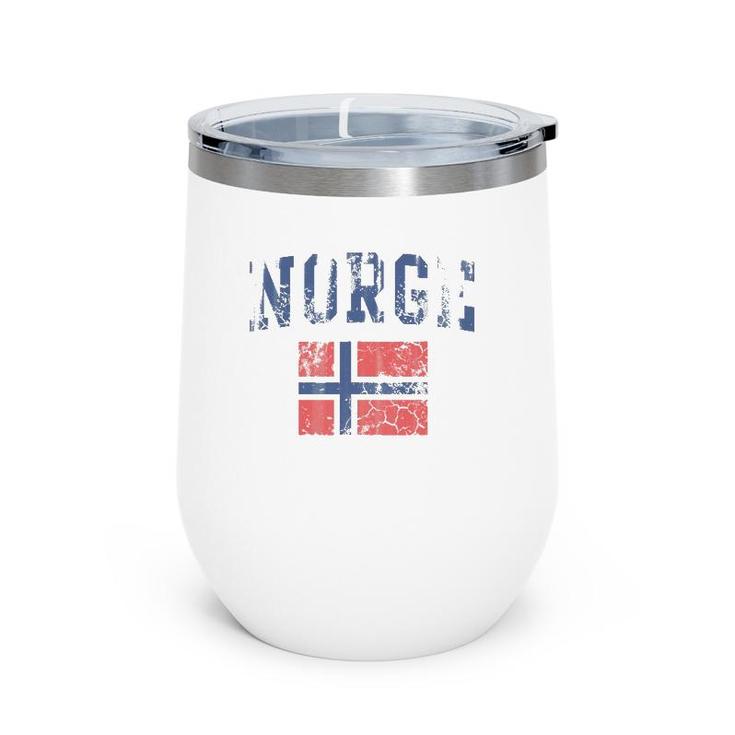Norge Flag Norway Norwegian Home Love Family Wine Tumbler
