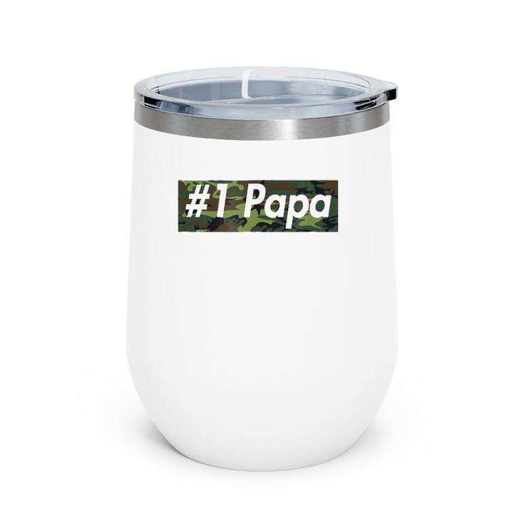 Number One Papa , Best Father, Dad Camo Box Wine Tumbler